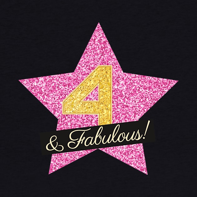 4th Birthday Gifts Women Fabulous - Pink Gold by BetterManufaktur